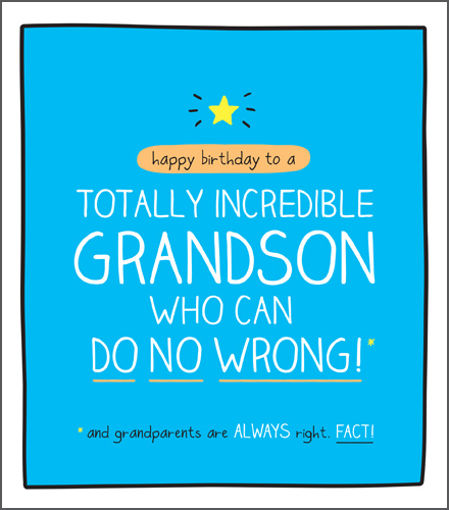 Picture of TOTALLY INCREDIBLE GRANDSON BIRTHDAY CARD